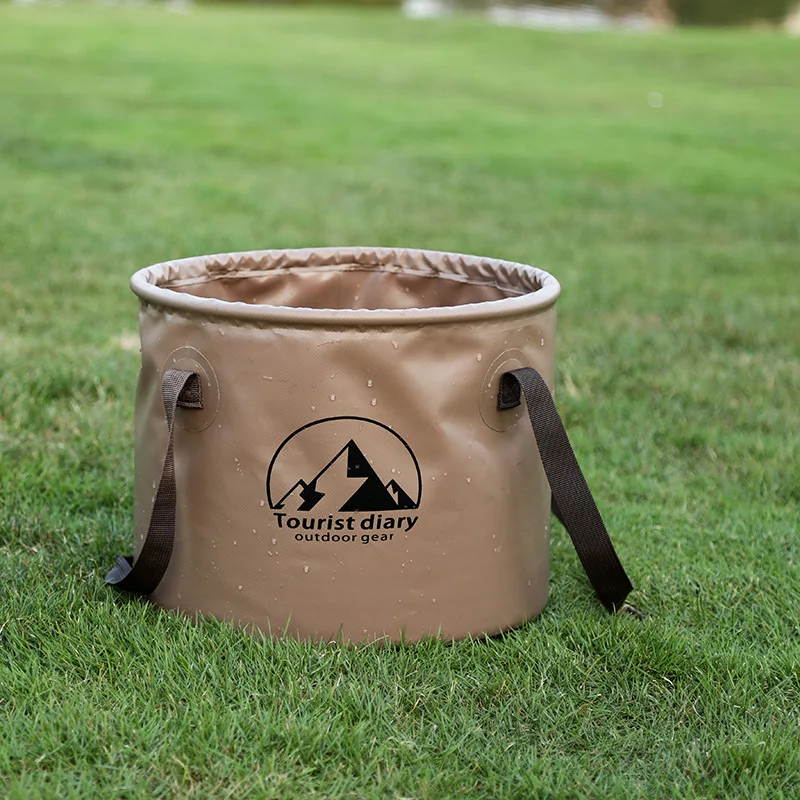 1pc Handheld bucket Outdoor Foldable Waterproof Sink bucket Portable Travel Camping Fishing storage bucket