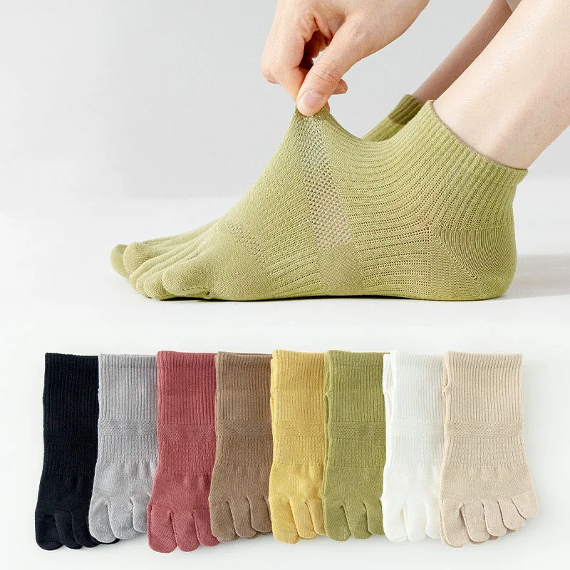 Frühling Sommer Sport Fünf-Gefingert Socken Frauen Mid-Rohr Baumwolle Socke Absorbieren Schweiß Und Deodorant Mesh Atmungsaktive Split-Toe Socken