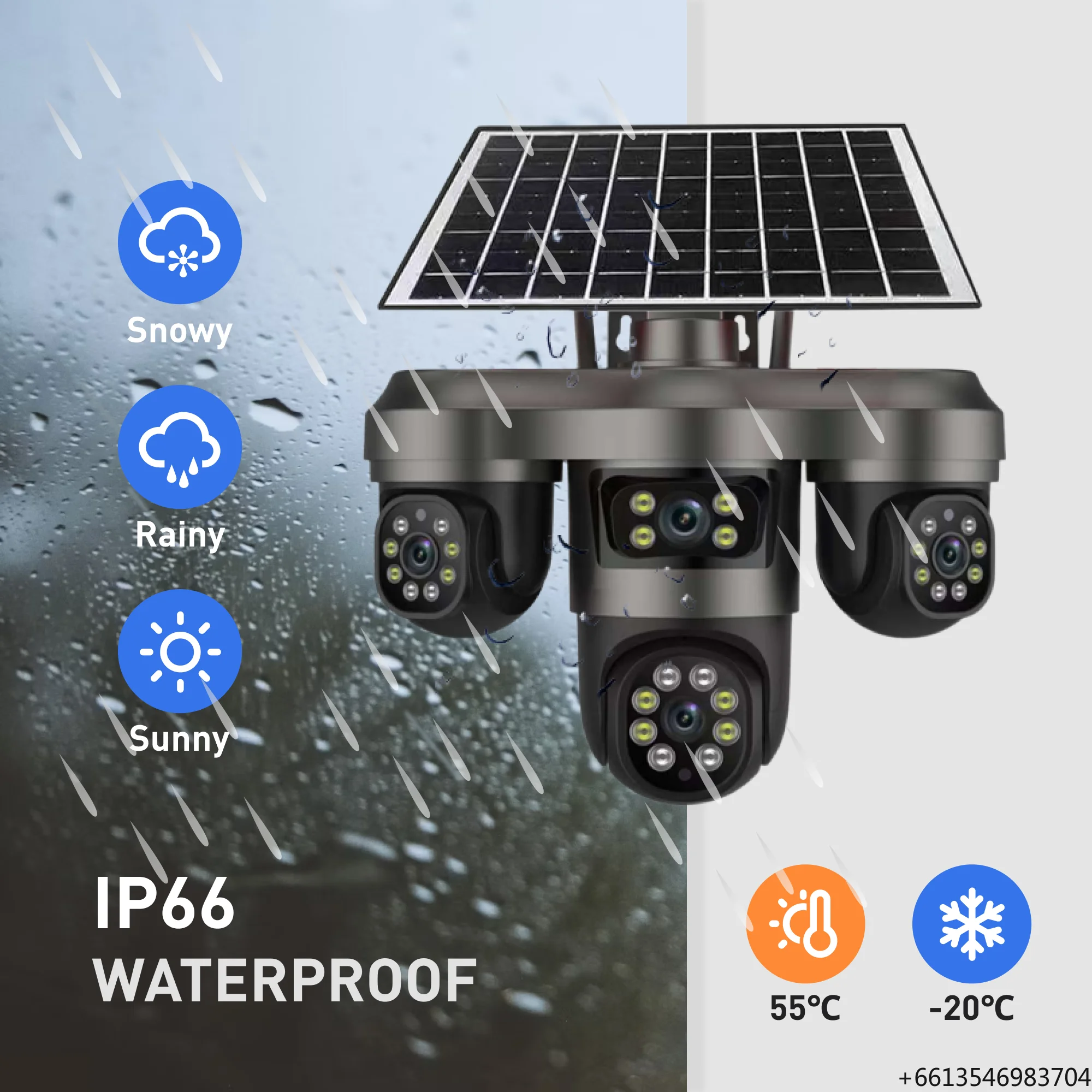 24/7 AOV Recording 4G Lte Home Security Cameras Solar PTZ Waterproof Battery Powered 4 Lens PIR Human Motion Detect Tracking