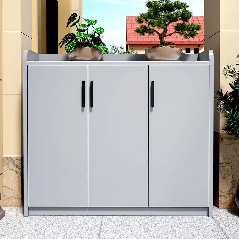 Outdoor aluminum alloy waterproof sunscreen large-capacity storage storage shoe cabinet garden balcony doorway storage shoe