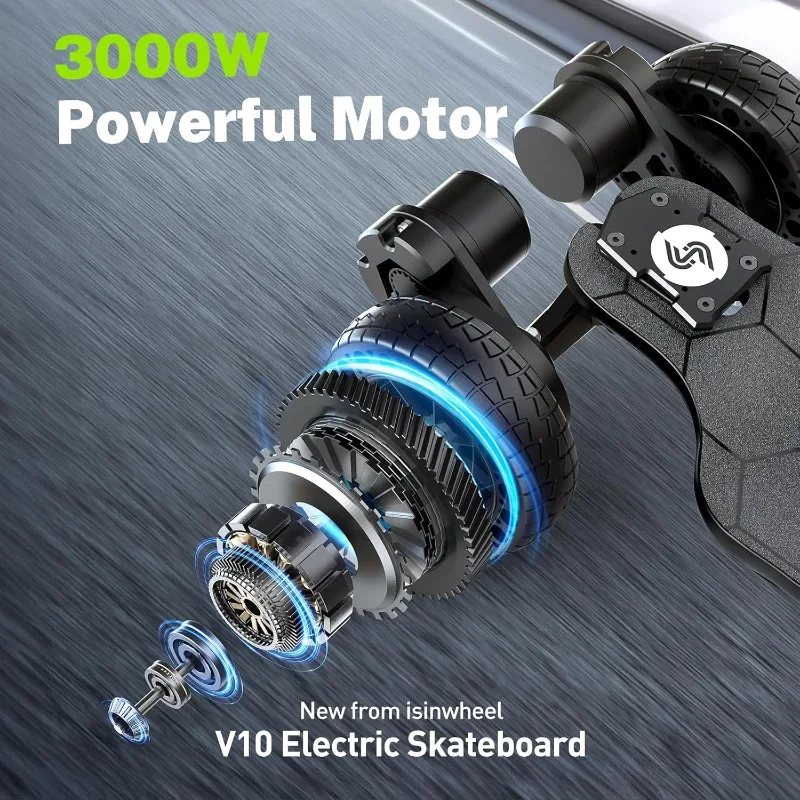 V4/V6/V6pro/V8/V10 Electric Skateboard with Remote, 250W/450W/500W/1200W/3000W Brushless Motor, 9Mph/12Mph/30 Mph /32M image 2