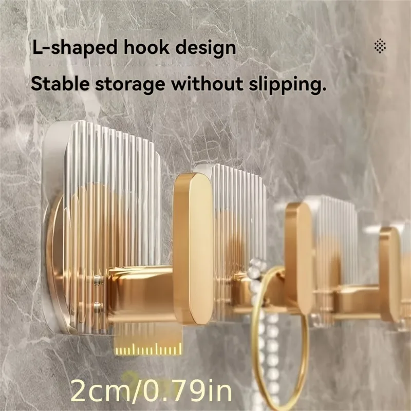 1/3/5PCS Bathroom Wall Behind Door Clothes Hook Vertical Strip Acrylic Bathroom Wall Hook No Drill Light Luxury Adhesive Hook