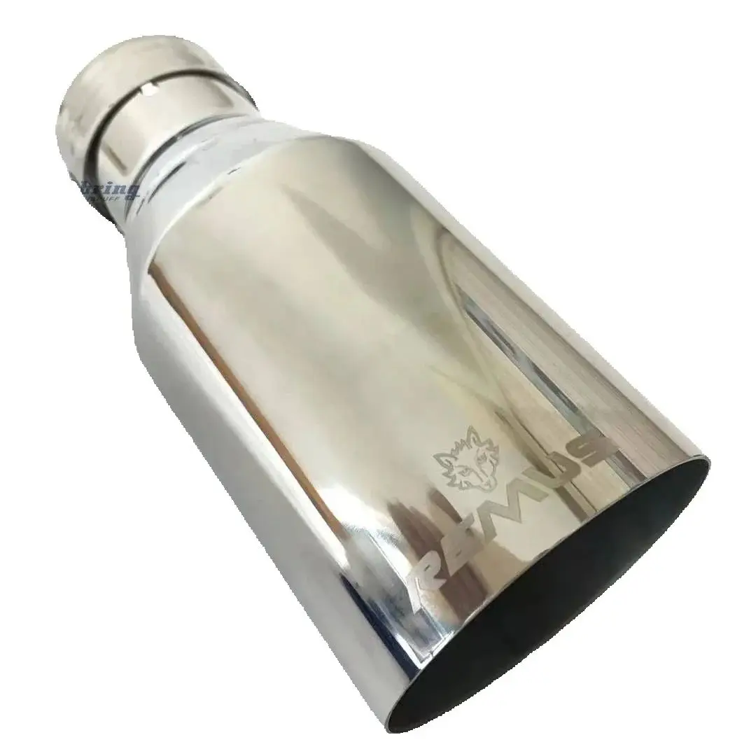 

RE 2.5"intake exhaust nozzle, 4"exhaust port, 9"full-length silver stainless steelright angle polished tailpipe