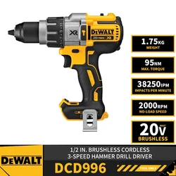 DEWALT DCD996 Brushless Cordless 3-Speed 1/2in Hammer Drill Driver 20V Lithium Power Tools 2000RPM 95NM