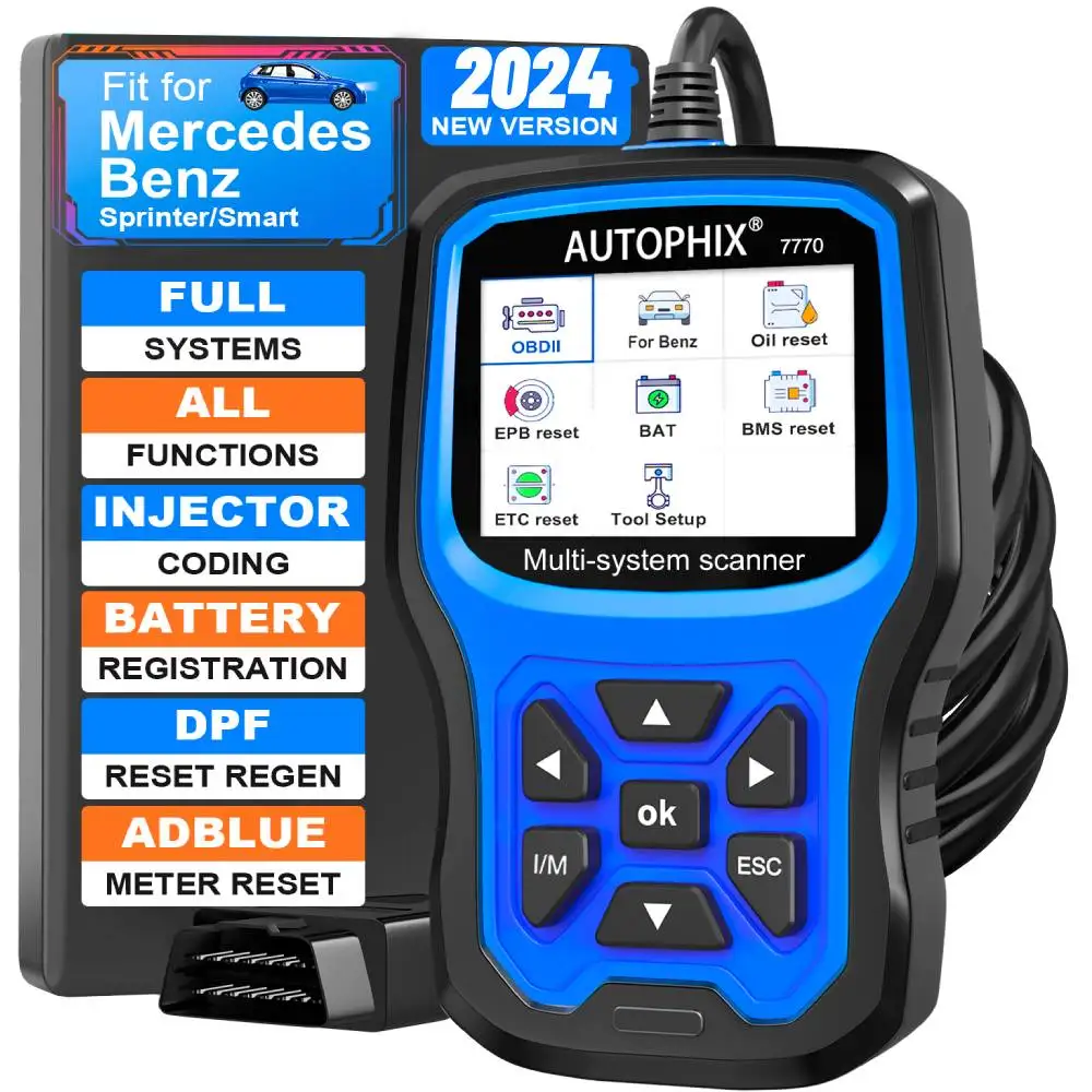 

AUTOPHIX 7770 OBD2 Scanner For Mercedes Benz Full System Diagnosis ABS Bleeding D-P-F SAS TPMS EPB Oil Reset Car Diagnostic Tool