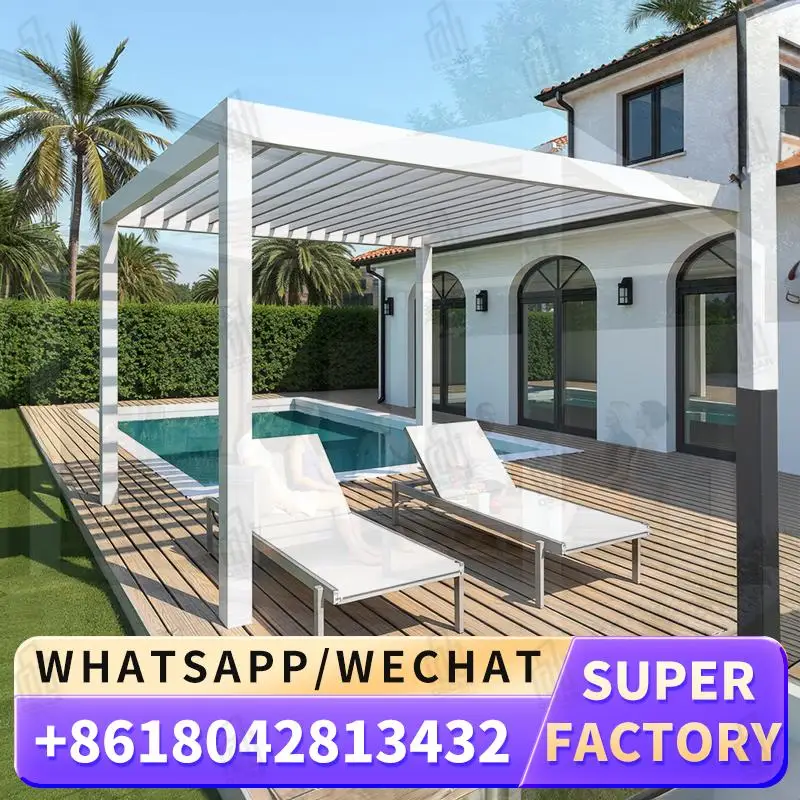 

Outdoor Garden Waterproof 3x3 3x4 Louvered Aluminium Arches Arbours for Patio Backyard Picnic pergola