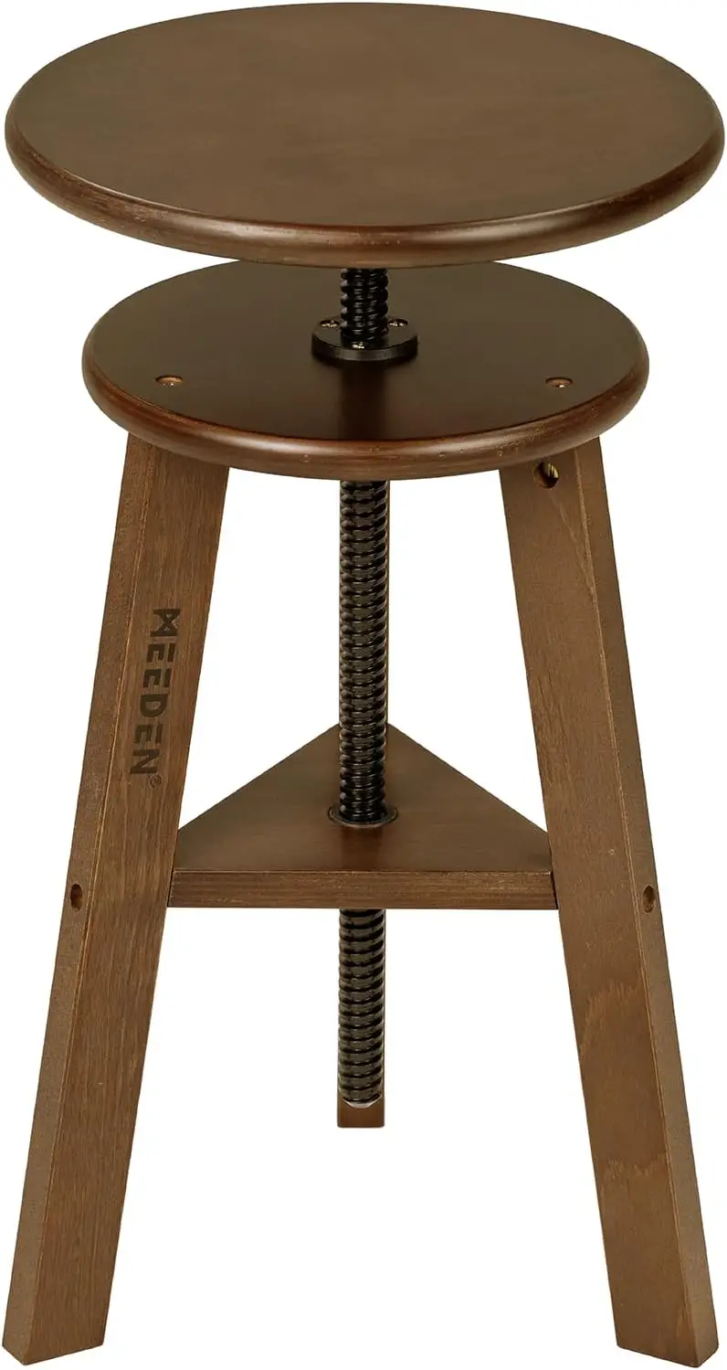 

Adjustable Walnut Drafting Stool with Solid Beech Wood, Artist Studio & Bar Stool for Home Office Kitchen