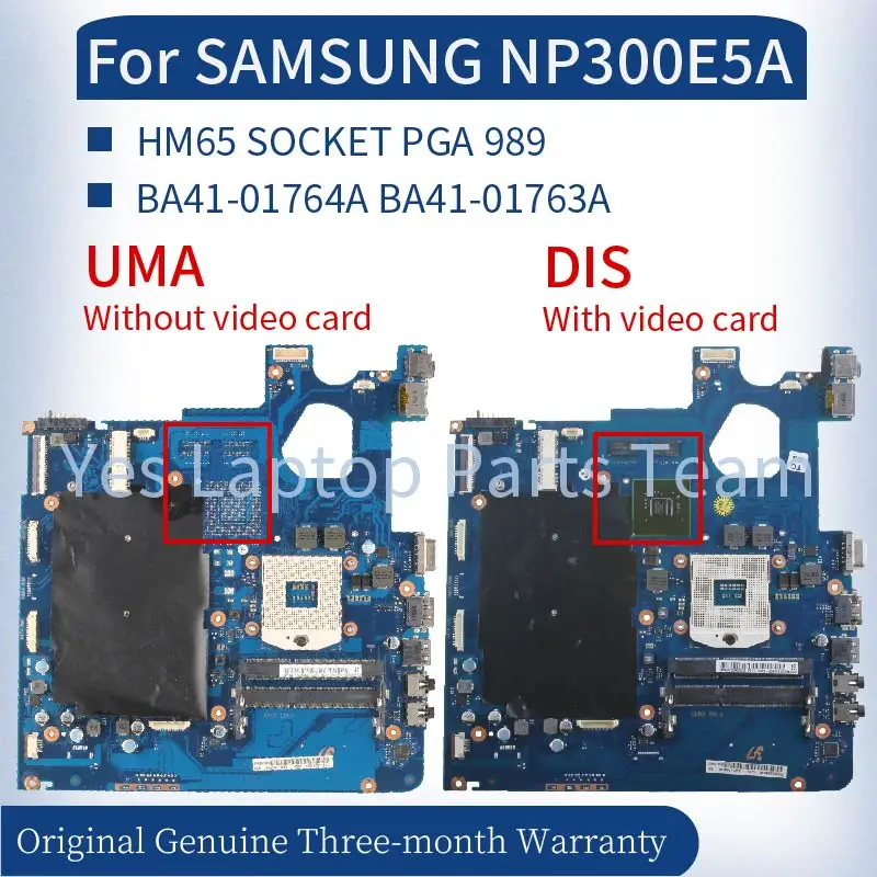 

BA41-01764A BA41-01763A для SAMSUNG NP300E5A, материнская плата для ноутбука BA92-09190A BA92-08467A HM65 PGA 989 DDR3, материнская плата для ноутбука