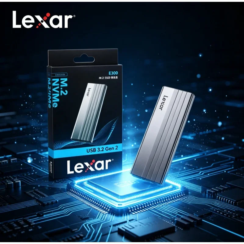 Lexar E300 M.2 NVMe External SSD Enclosure USB3.2 Gen2 Hard Drive Box High‑Speed Transfer For Laptop Desktop Computer