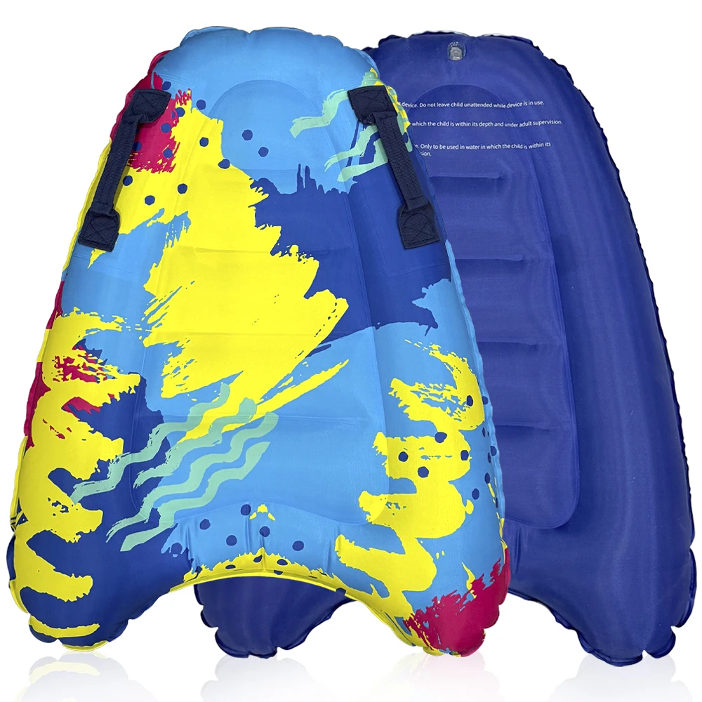 1pc Colorful Oxford Cloth Inflatable Bed Surfboard with Handles Swimming Floating Row Boogy Board for Beach Pool Travel Surfing