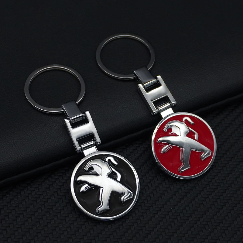 

Logo Metal Alloy Car Keychain Pendant Key Ring Auto Key Accessories For Peugeot 206 207 307 308 408 508 301 3008 2008 5008 RCZ