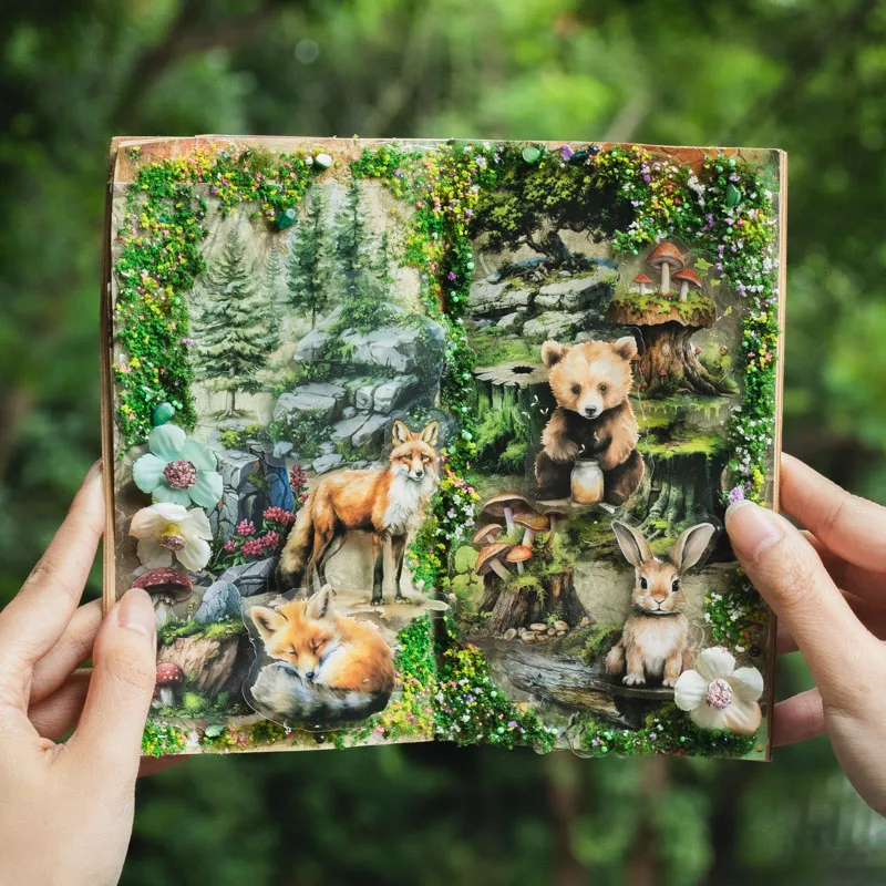 25 Pcs Vintage Plant Animal Material Collage PET Sticker Creative DIY Decorative Handbook stickers Journal Scrapbook Stationery