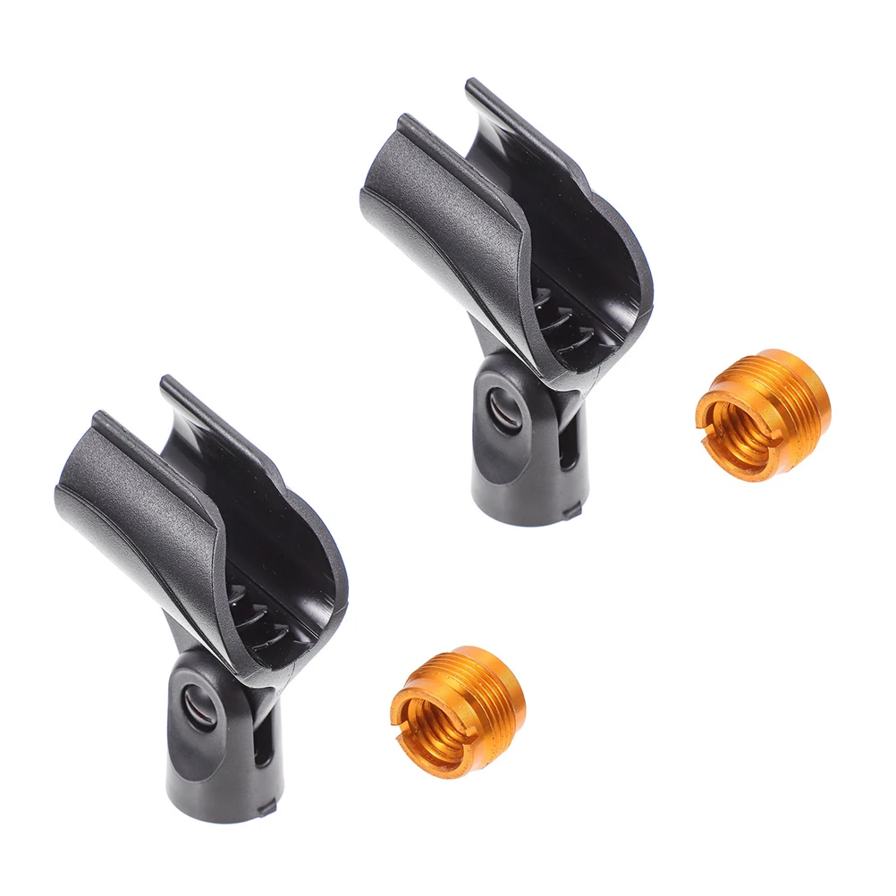 

2 Sets Microphone Stand Shockproof Clip Portable Holder Mount Black Universal PE ABS Material Adjustable Mic Support For Studio