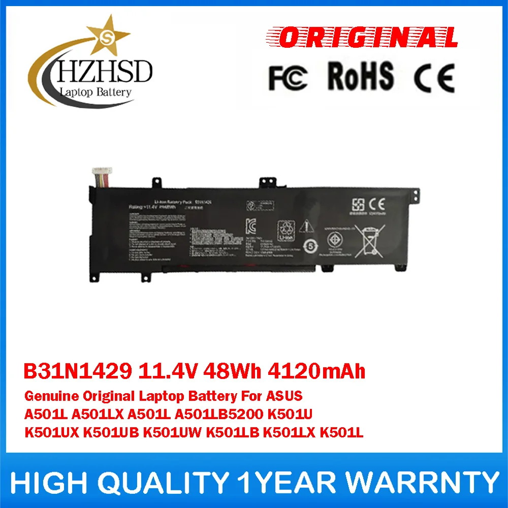 

B31N1429 11,4 В, 48 Втч, 4120 мАч, оригинальный аккумулятор для ноутбука ASUS A501L A501LX A501L A501LB5200 K501U K501UX K501UB K501UW