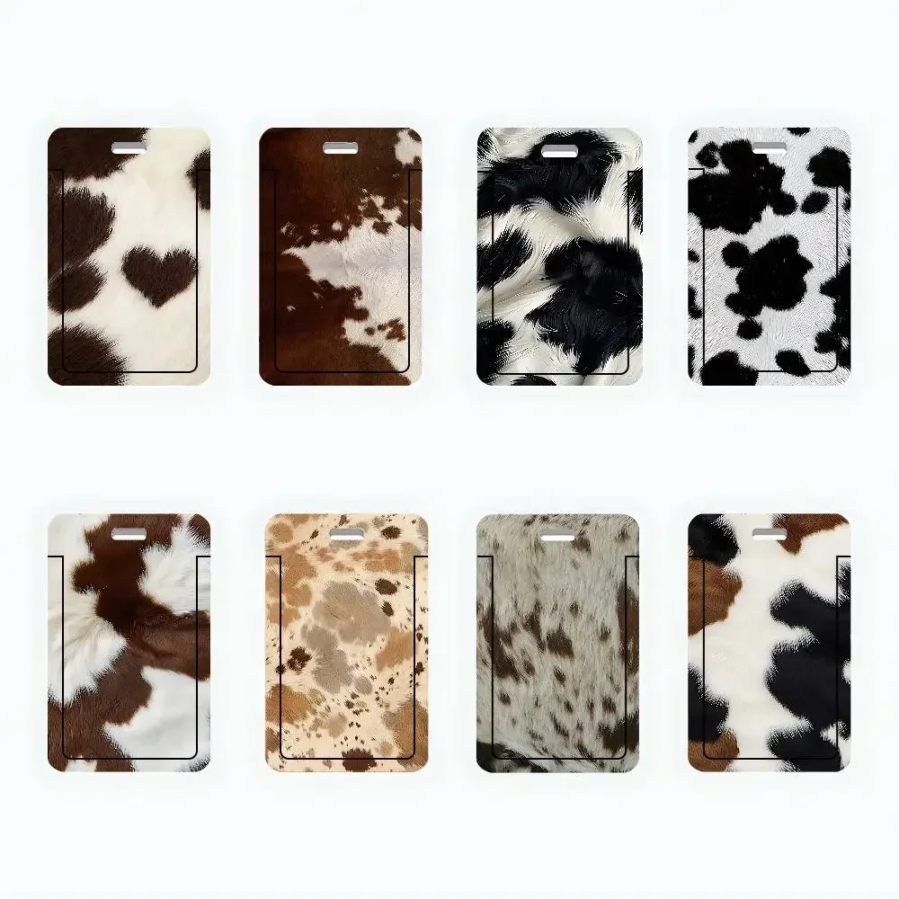 Autumn Winter Creative Milk Pattern ID Badge Holder Neck Strap Pendant Door Card Holders Lanyards Credential Holder