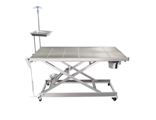 Electric stainless steel animal dissection table for veterinary surgery, dog and cat surgery dissection laboratory equipment