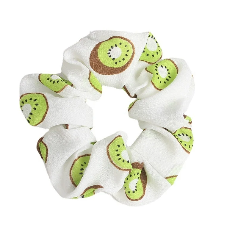 Fruit Print Women Scrunchies Fashion Hairband Hair Rope For Ponytail Holder Elastic Hair Band Sweet Hair Ties Hair Accessories