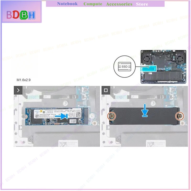 New For Dell Alienware 16X Aurora AC16250 M.2 2280 SSD Bracket Heatsink DGKXP
