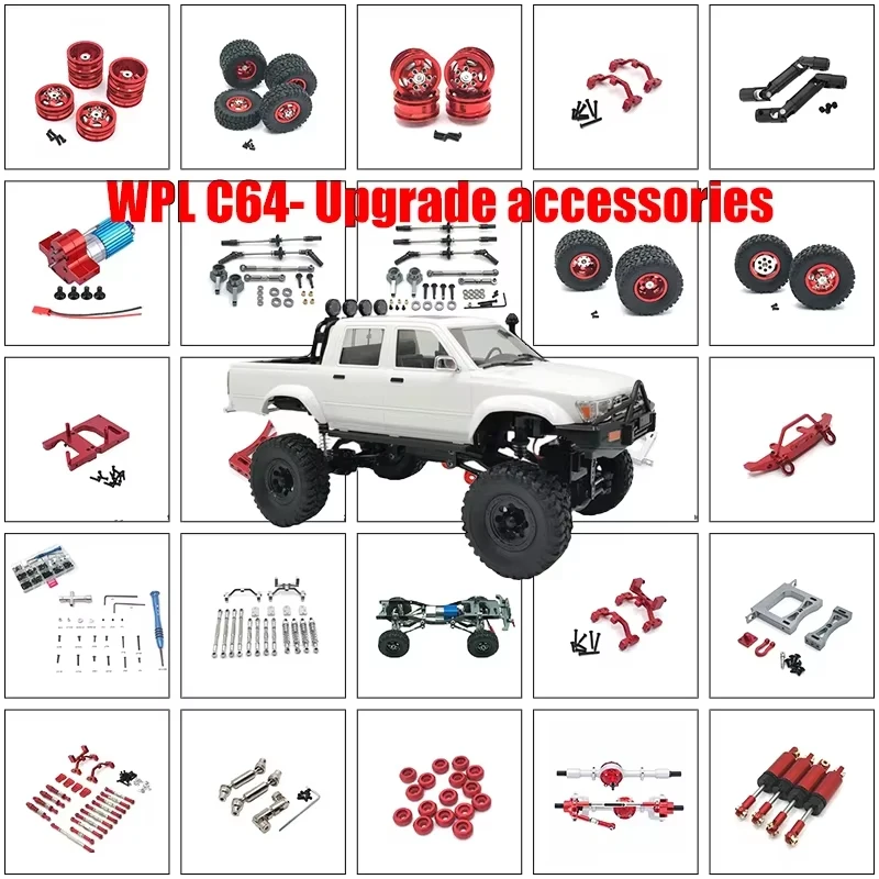 WPL C64 C54 C24 B16 D12 D62 1/16 RC Metall-Aluminium Upgrade-Set: Spurstange, Vorder- und Hinterachse, Lenkungslager