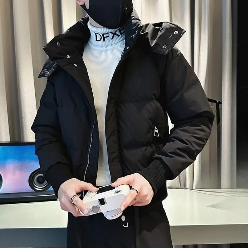 

Мужская зимняя утепленная куртка Streetwear Essential, современное стеганое пальто с несколькими карманами, регулируемым капюшоном