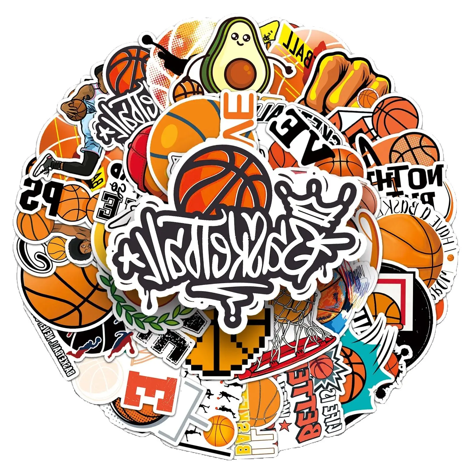 50 pçs dos desenhos animados basquete adesivo graffiti bagagem capacete carro guitarra diy personalizado adesivo de parede brinquedo decoração