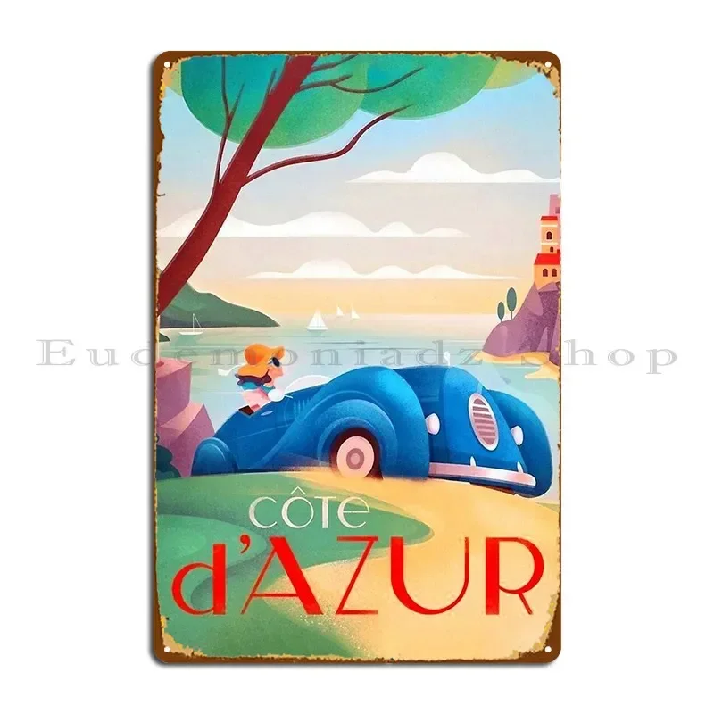 C%C3%B4te D Azur Vintage Travel Poster Metal Sign Iron Wall Decor Pub Wall Plaque Wall Cave Tin Sign Poster