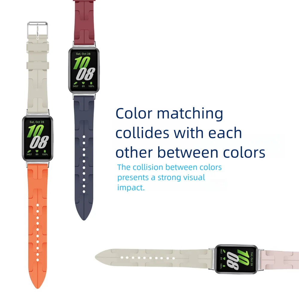 18mm Soft Silicone Band for Samsung Galaxy Fit3 Quick Release Woven Pattern Strap Anti-Slip Waterproof Durable for Men Women