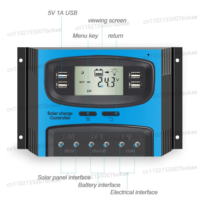 Min order quantity: 5 units. 50a 12v/24v off-grid lcd display high-efficiency solar charge controller for photovoltaic systems