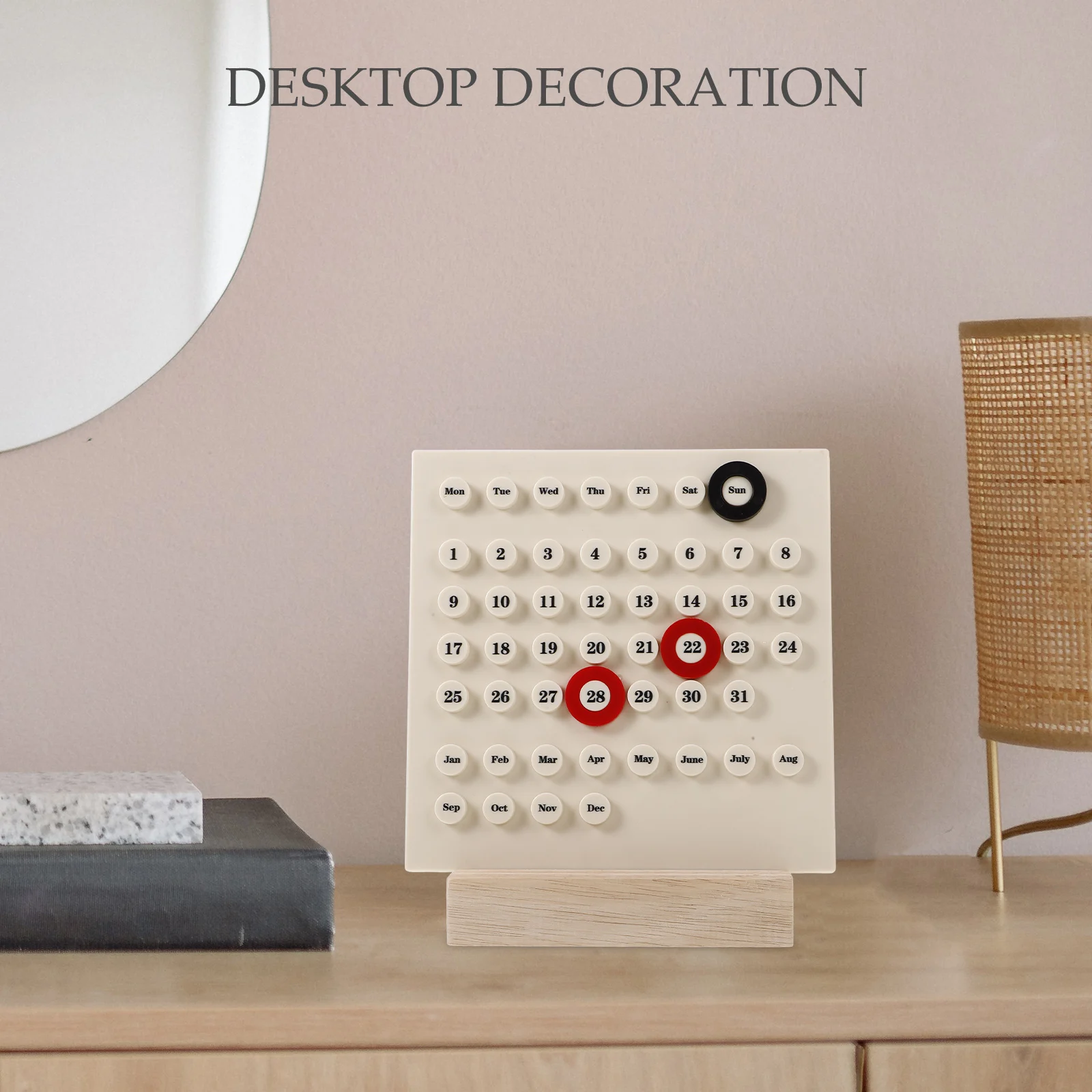 

Vintage Decor Retro DIY Desk Calendar 2023 Standing 2025 Year Memorandum 2024 Table Beige Decorative Office