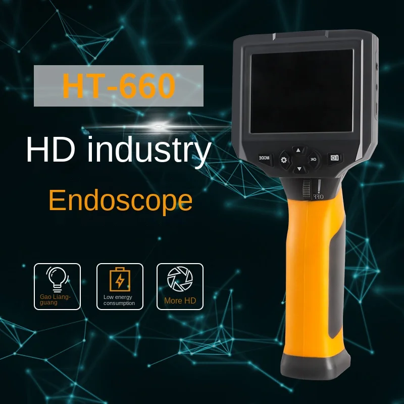 

Hti HT-660 Industrial Borescope HD Camera 3.5-inch Screen Video Recording Borescope Waterproof 200W Pixel 6 LED Lights