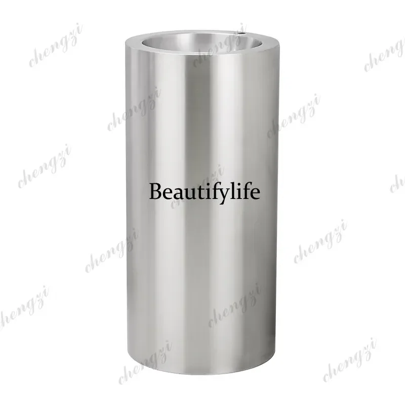 F182   304 stainless steel hand washing basin integrated column hand washing, balcony creative washbasin, household