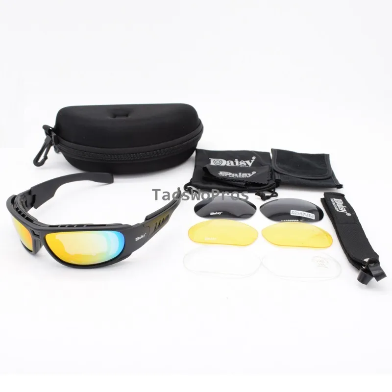 Polarized Glasses CS Paintball Tactical Combat Protection Glasses Motorcycle Hunting Shooting Airsoft Goggles with 4 Lens Kit