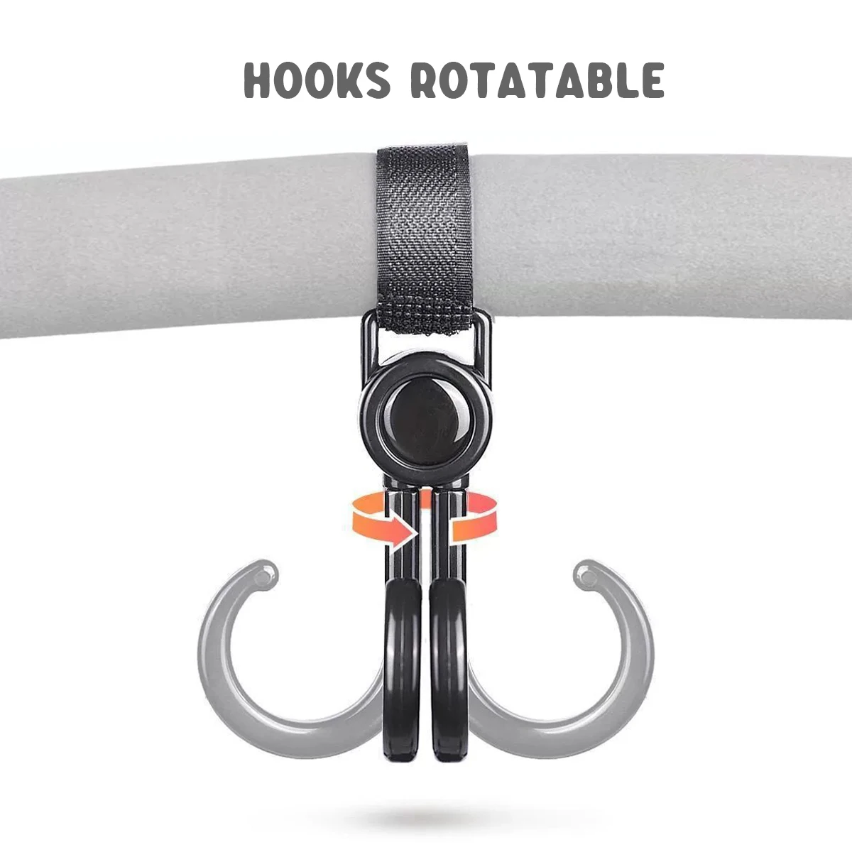 2Pcs Hooks for Stroller Car Shopping Cart Hooks Baby Stroller Accessories Rotate 360 Degree Hook Pram Organizer Bag Hanger