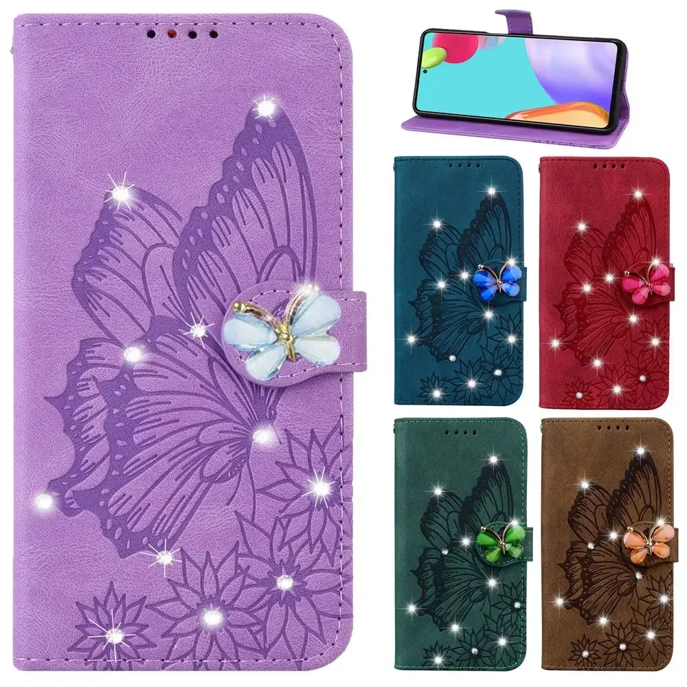 Glitter Wallet Flip Case for Funda Xiaomi Redmi 12 13C 10C 9A Note 13 12 11 10 Pro Plus POCO C65 M6 X6 Cases Leather Phone Cover