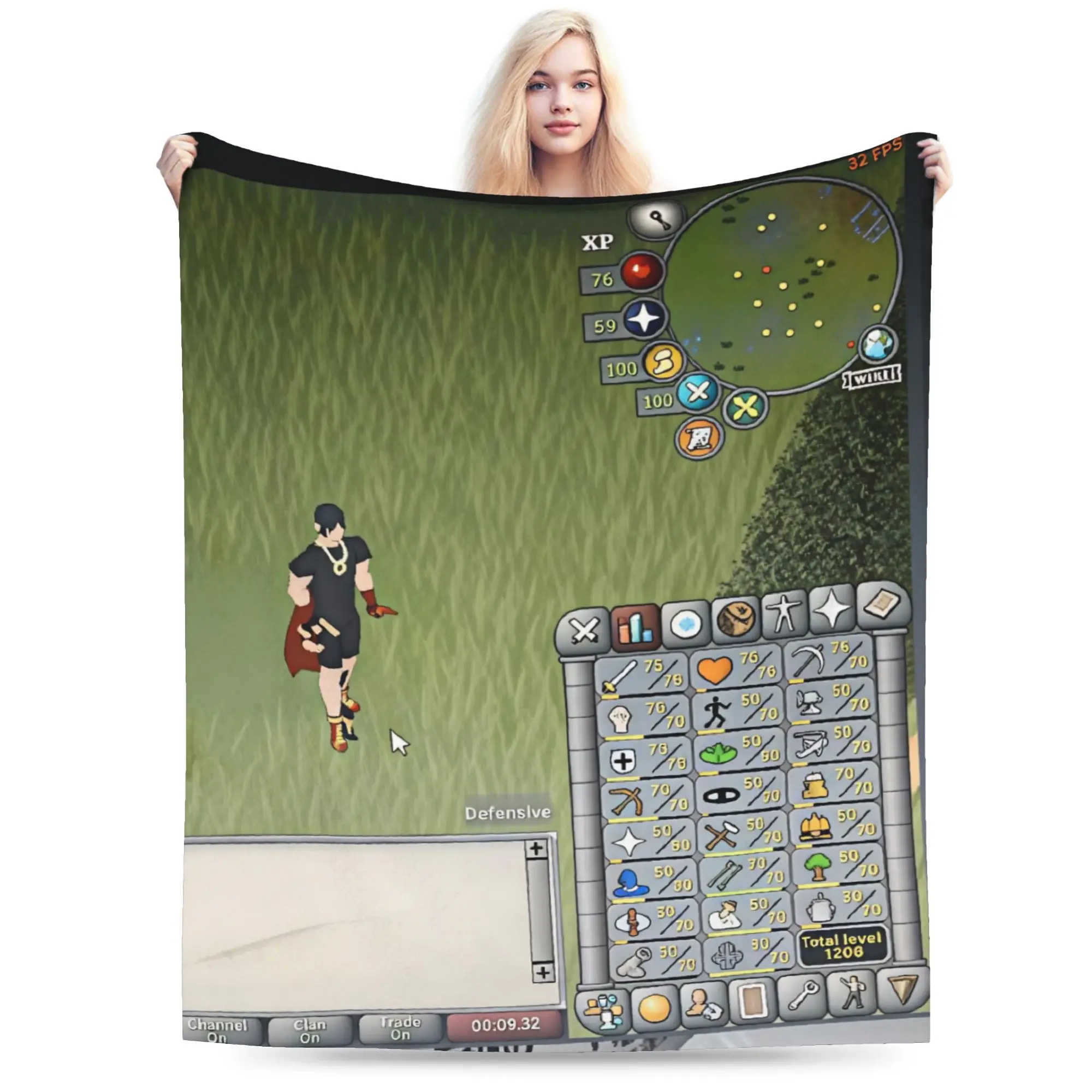 Old School Runescape OSRS Maxed 99 All Skills Total Level Blanket Quality Warm Soft  Throw Blanket Spring Couch Bed Bedspread