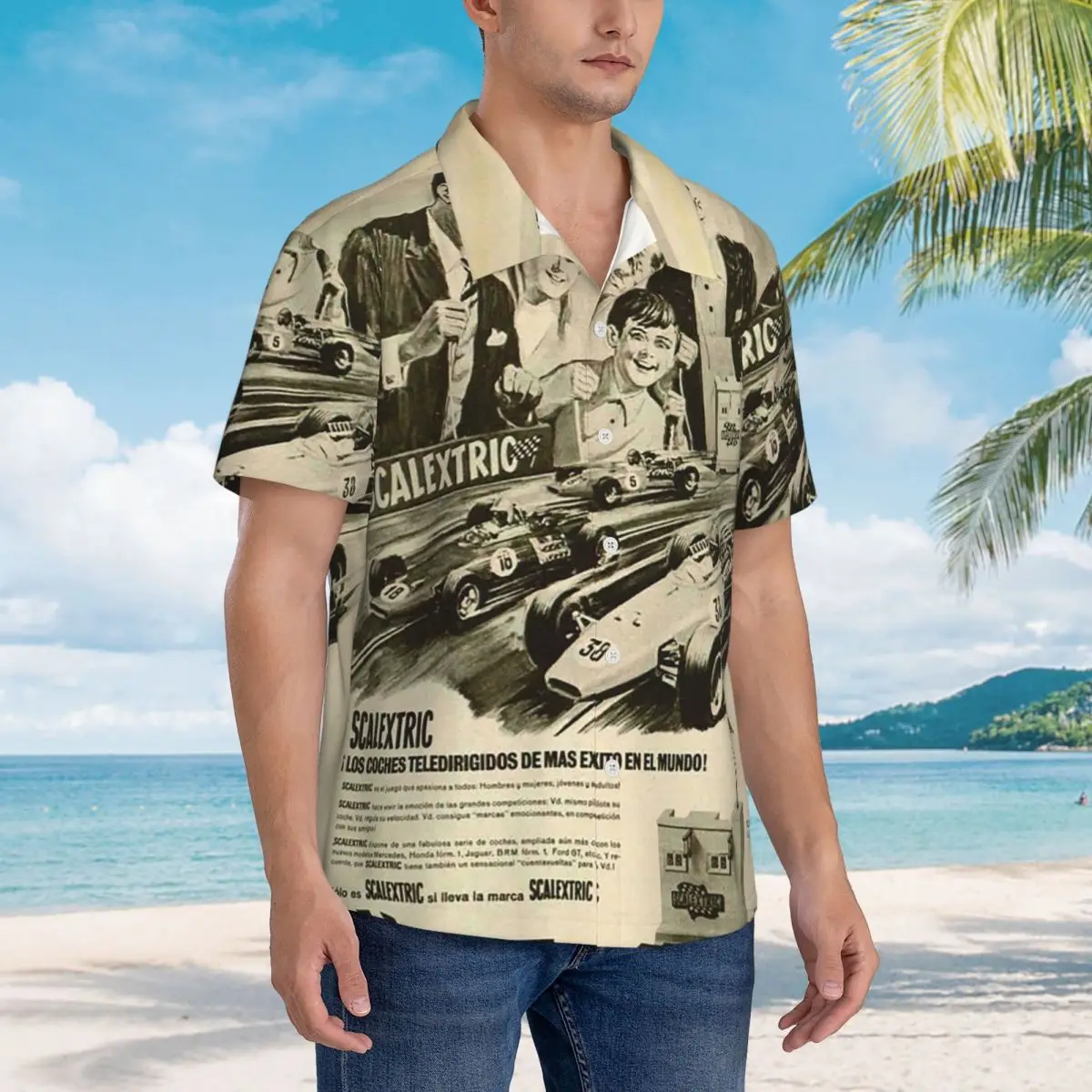 

Scalextric (4 Anuncios) Hawaiian Shirts Fashion Men Short Sleeve Shirt for Summer Beach Men's Lapel Tops