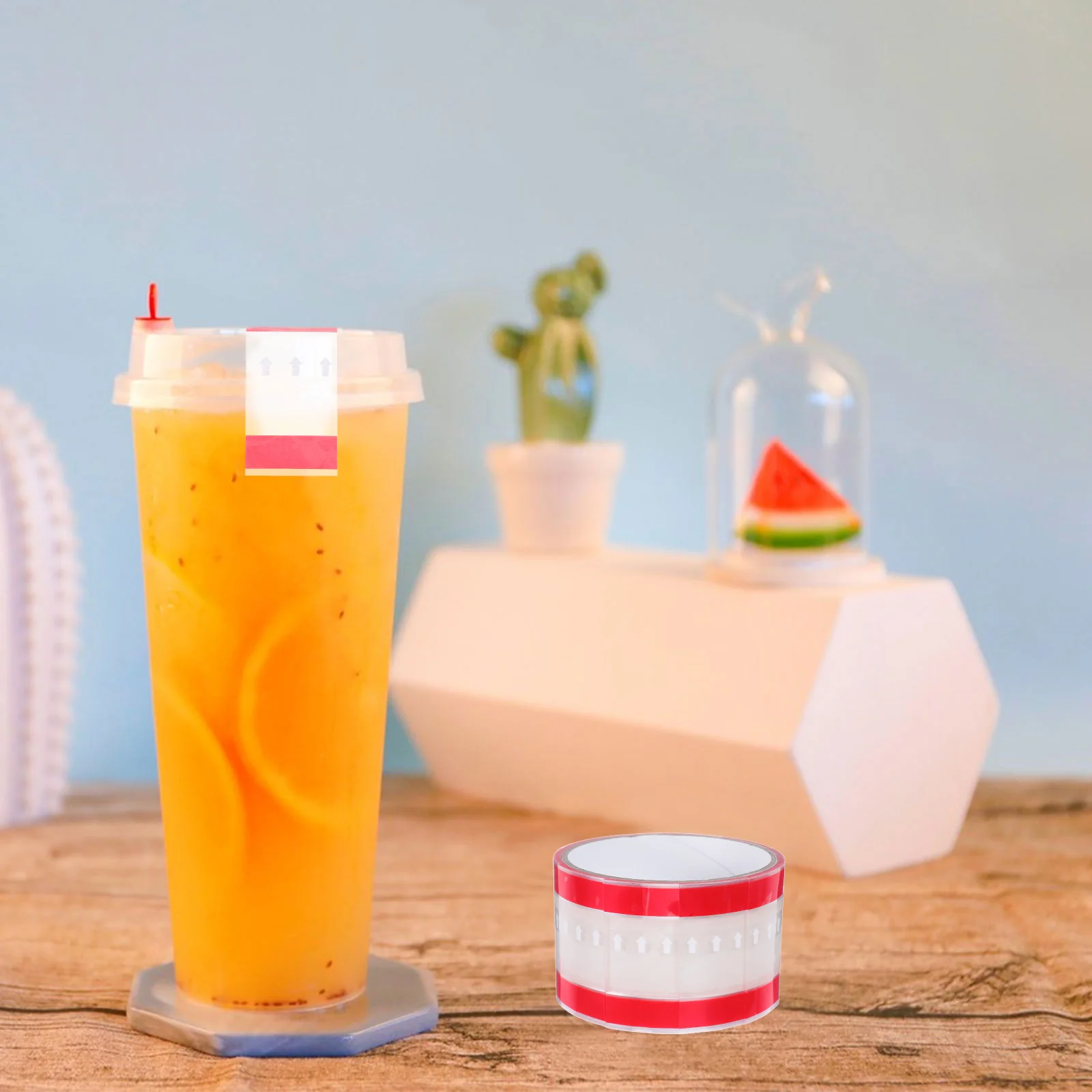 

2 Rolls Clear Adhesive Drinking Cup Seal Sticker Leak-Proof Sealing Labels For Coffee Milk Tea Juice Cups Transparent Beverage
