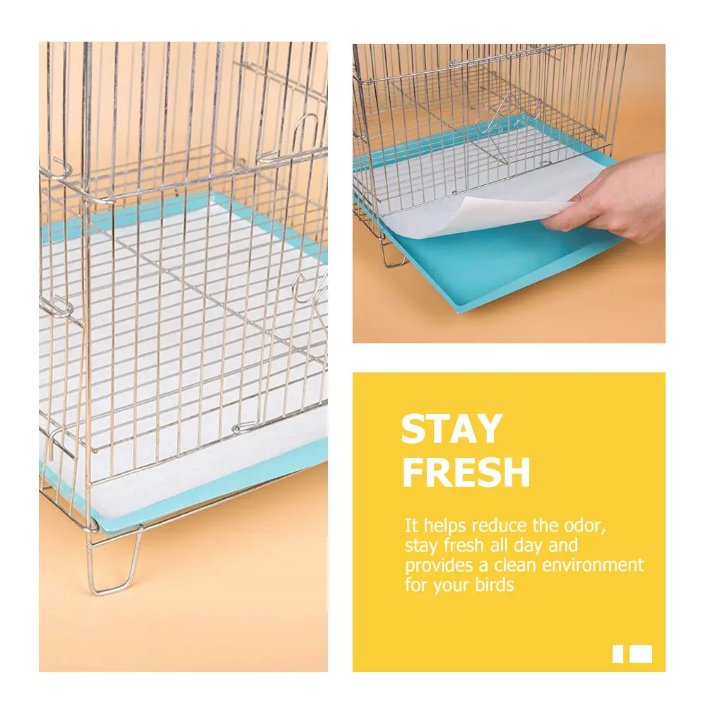 

100 Pcs Thickened Paper Pad Liner for Bird Cage Cages Birdcage Bedding Liners Papers Tray Disposable