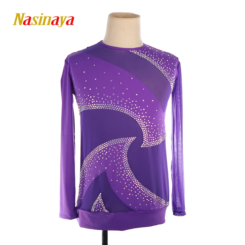 Nasinaya Men\'s Figure Skating Competition Training Performance Clothing Skating Leotard Children\'s Gymnastics Mesh Translucent