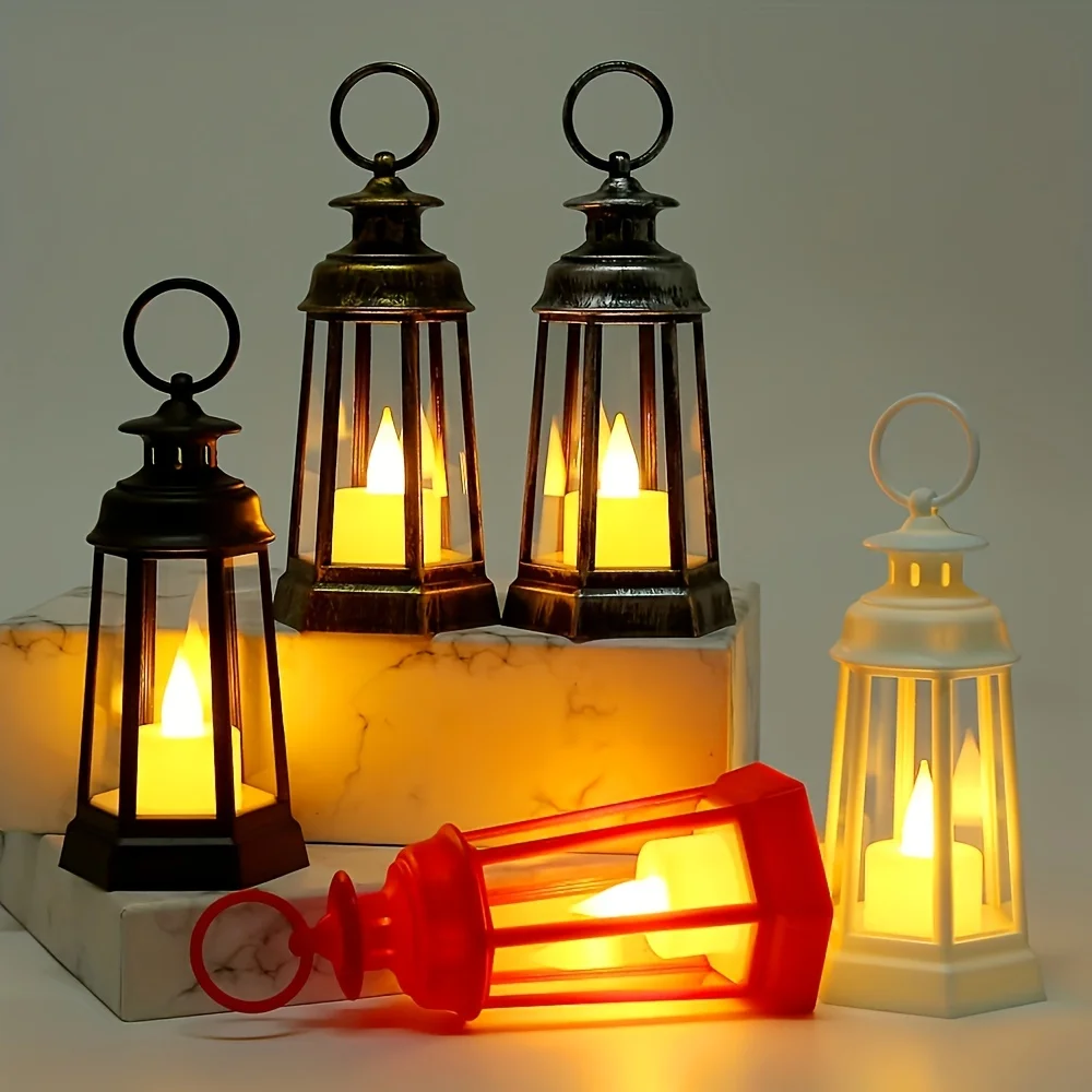 New Ladder Table Lamp, New Candle Lamp LED Electronic Candle Lamp, New Hexagonal Lantern, Fashion Candlestick Wind Lamp