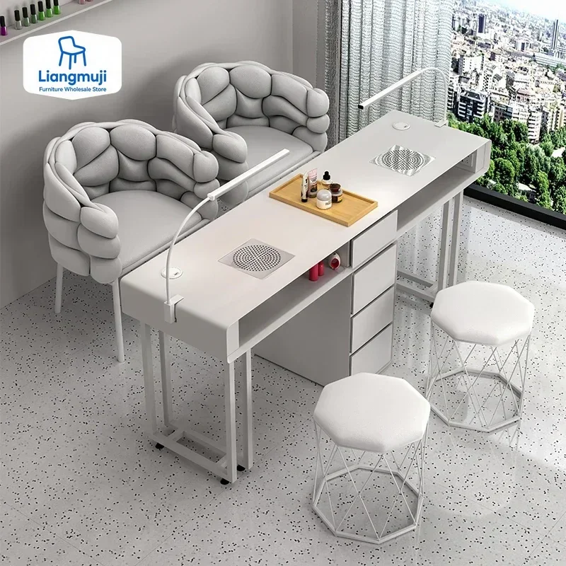 

Кремовый стол, угловой стол, станция для салона, принадлежности для ногтей, профессиональный маникюрный стол, мебель для красоты ногтей, стол для ногтей nageltisch