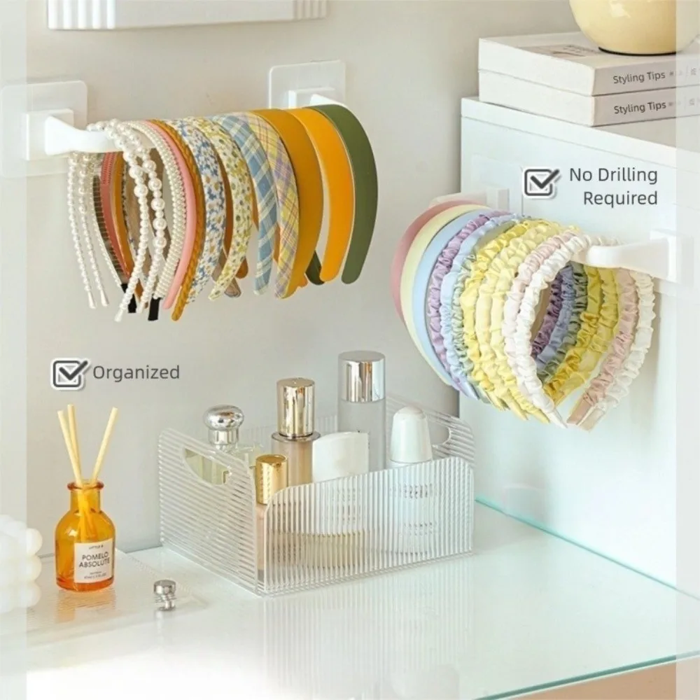 Wall Mounted Scrunchies Headband Storage Rack Multifunctional Hair Clip Hair Hoop Storage Hair Band Storage Self No-Punch