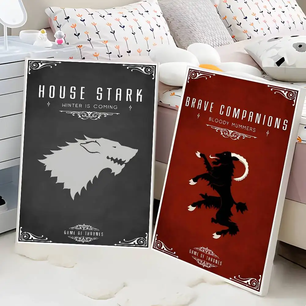 لعبة T-Thrones Family Logo ملصقات الفيلم الكلاسيكي HD جودة ملصق جدار الفن اللوحة دراسة الشمال ديكور المنزل #2