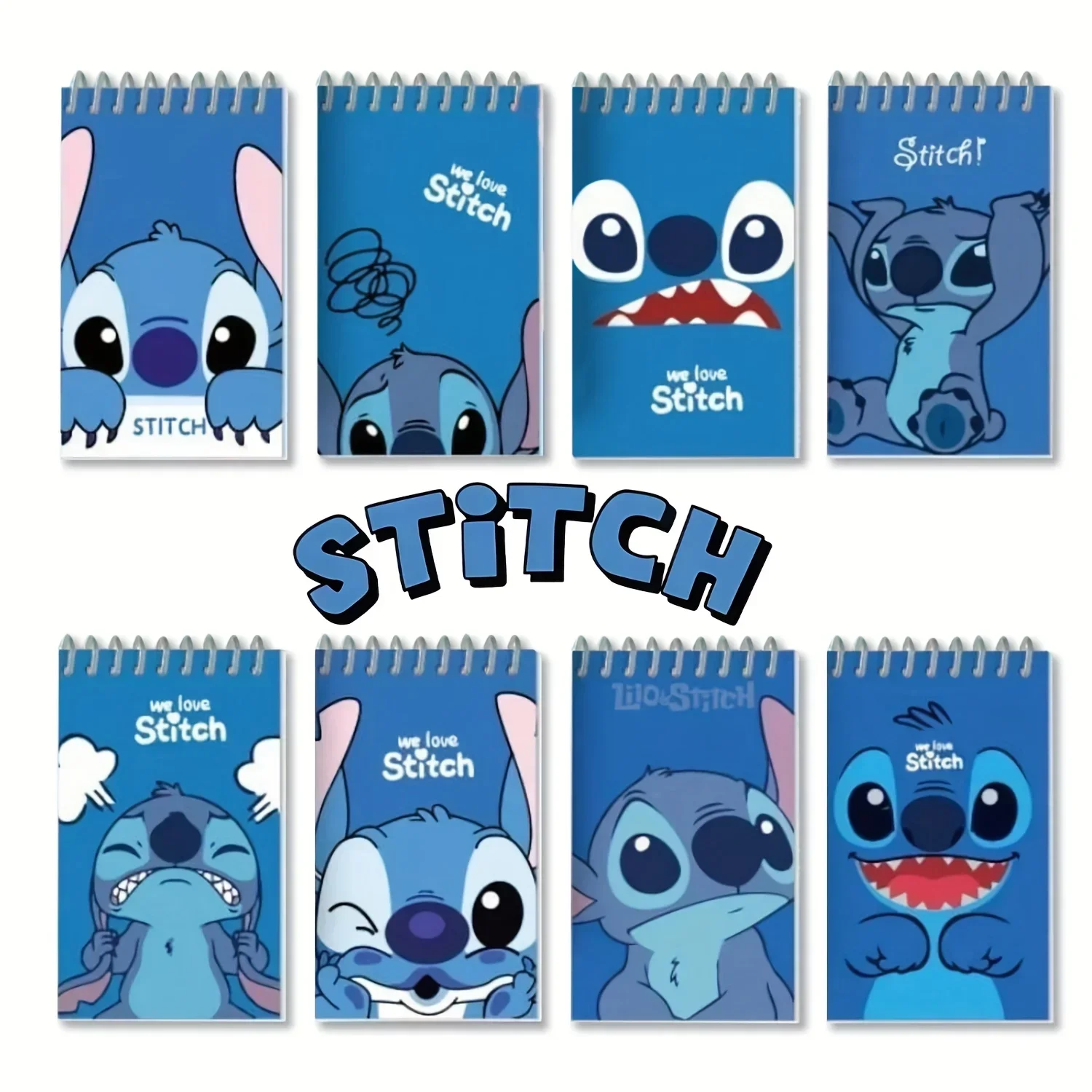 8Ring Spiral Notebook  Adorable Cartoon Design, Smooth Surface, Ideal for Travel,  with Random Colored Backgrounds and Dividers