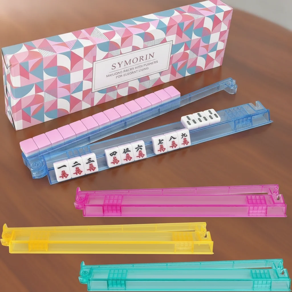 New High Quality Non-Slip Mahjong Tile Rack Crystal Clear Durable Mahjong Racks Sturdy Eleagnt Gift Packaging Mahjong Ruler Gift