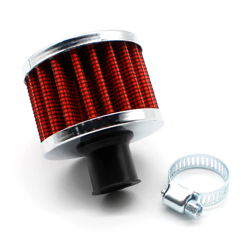 1PCS 12mm Air Filters Universal Red High Flow Racing Small Motorcycle Turbo Cold Air Intake Filter Turbo Vent Crankcase Breather