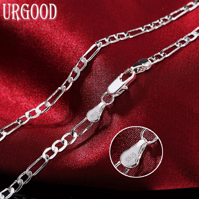 

925 Sterling Silver Fashion Jewelry 16-30 Inch Side Chain Necklace For Women Men Party Engagement Wedding Charm Gift