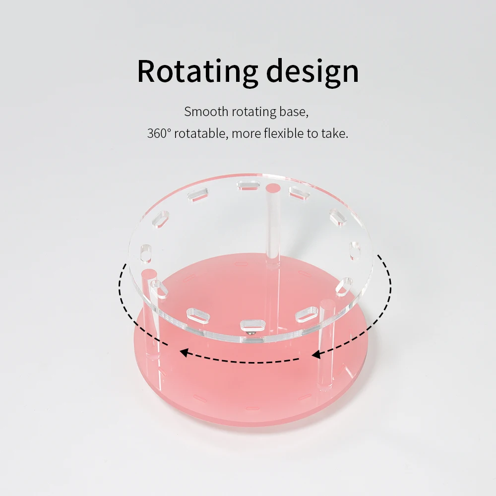 Acrílico Pestana Pinça Rack De Armazenamento, Lash Pinças Extensão, Prateleira Hold, 360 ° Rotação, 12 Buracos