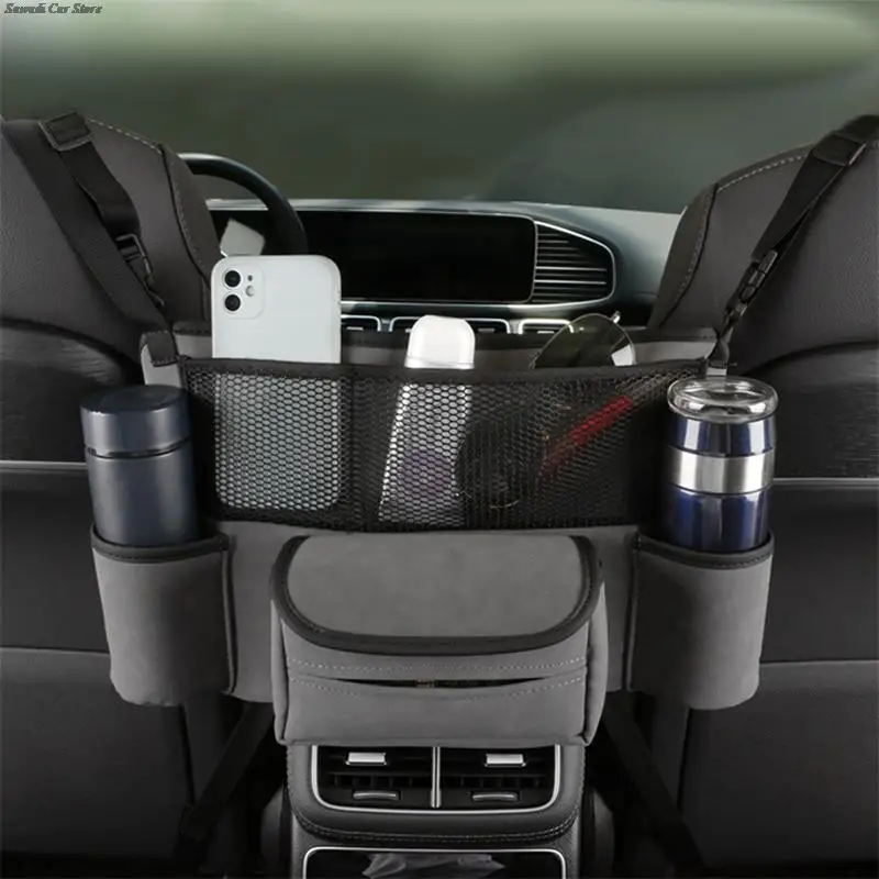 

Car Seat Middle Hanger Storage Bag Multifunction Auto Handbag Holder Between Seats Tissue Water Cup Pockets Stowing Tidying