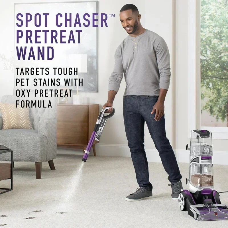 D2BHoovver SmartWash Pet Automatic Carpet Cleaner with Spot Chase Stain Remover Wand,Shampooer Machine for Pets,FH53000PC,Purple